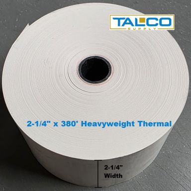 INVENCO G6/G7 Series Pay Terminal - 2-1/4" x 380' Heavyweight Thermal Paper Rolls